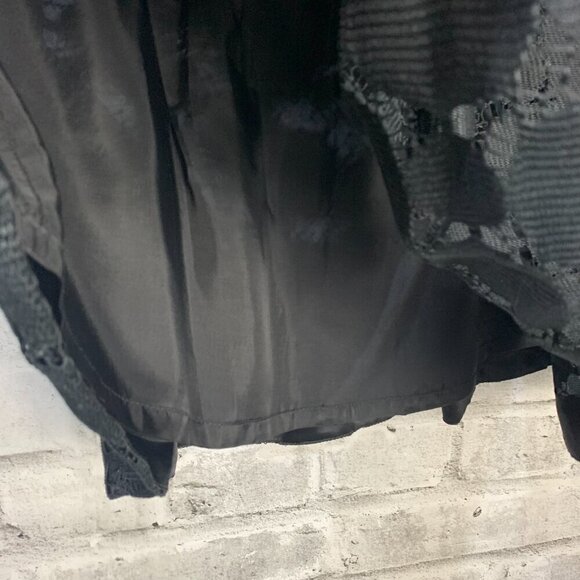 Anthropologie Plenty Tracy Reese Black Pleated Sheer Crochet Lace A-Line Skirt - Picture 4 of 11